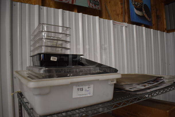 ALL ONE MONEY! Tier Lot of Various Items Including Poly Bins and Chef Calendars - Image 1 of 4