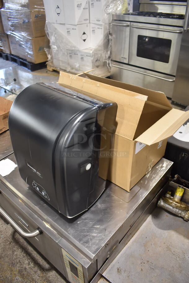 BRAND NEW IN BOX! Boardwalk Xtra Black Poly Wall Mount Hand Towel Dispenser. - Image 3 of 5