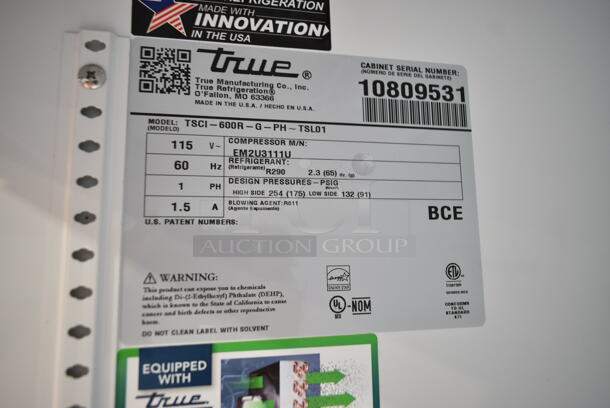 BRAND NEW SCRATCH AND DENT! 2024 True TSCI-600R-G-PH Metal Commercial Single Door Cooler Merchandiser w/ Poly Coated Racks. 115 Volts, 1 Phase. Tested and Working! - Image 7 of 7