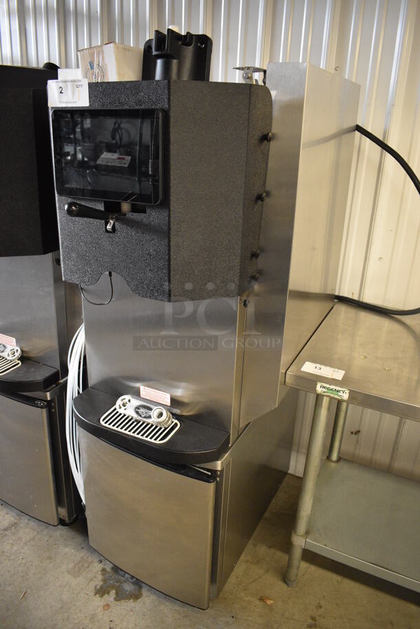 2017 Taylor Model C709-27 Stainless Steel Commercial Air Cooled Single Flavor Soft Serve Ice Cream Machine w/ Taylor Model C20100-WFB 10 Head Flavor Blast and Color Touch Panel for Flavor Burst on Commercial Casters. 208-230 Volts, 1 Phase. 23x33x61 - Image 3 of 10