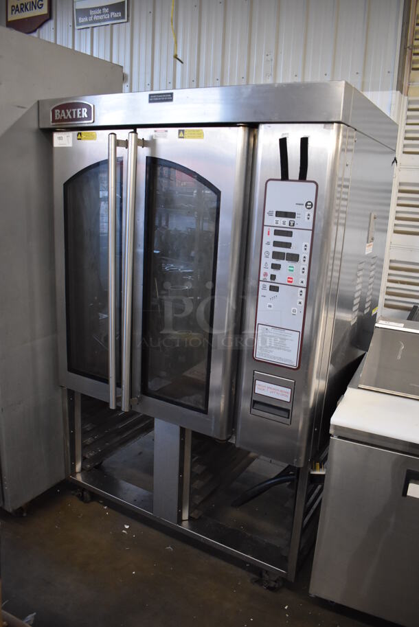 Baxter OV310E Stainless Steel Commercial Floor Style Electric Powered Mini Rotating Rack Oven w/ Lower Pan Rack on Commercial Casters. 208 Volts, 3 Phase. 48x38x78 - Image 2 of 8
