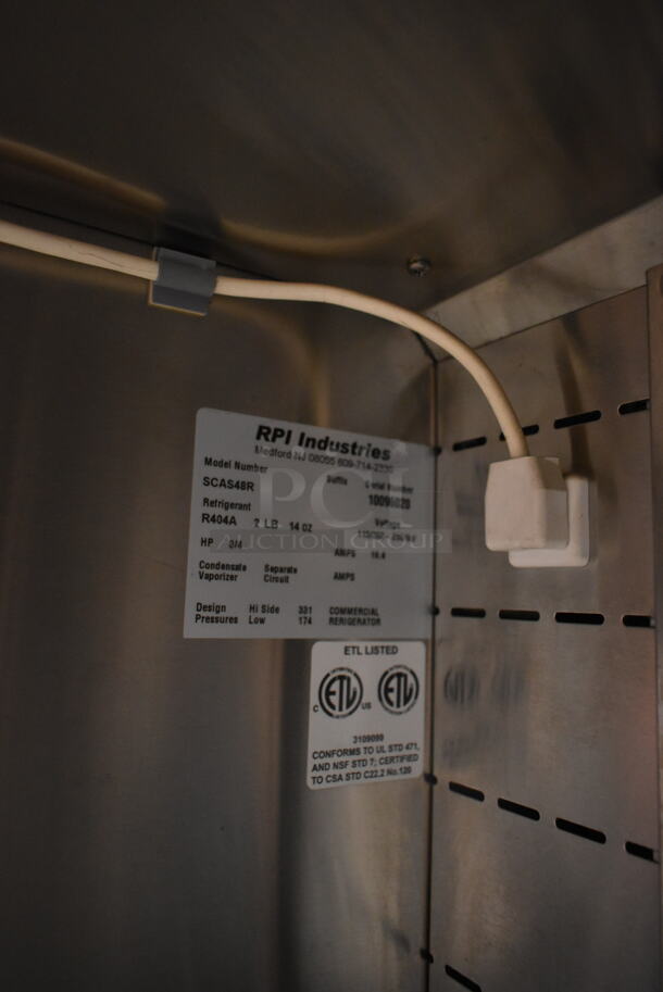 BRAND NEW SCRATCH AND DENT! RPI Industries SCAS48R Stainless Steel Commercial Open Grab N Go Merchandiser. 115/208-230 Volts, 1 Phase.   - Image 5 of 8
