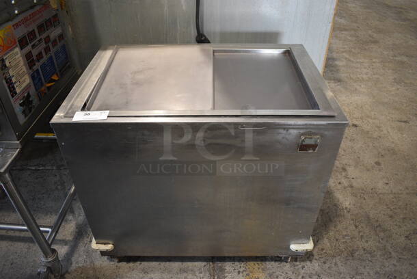 Commercial Stainless Steel Electric Portable Chest Freezer On Commercial Casters. Tested and Working!