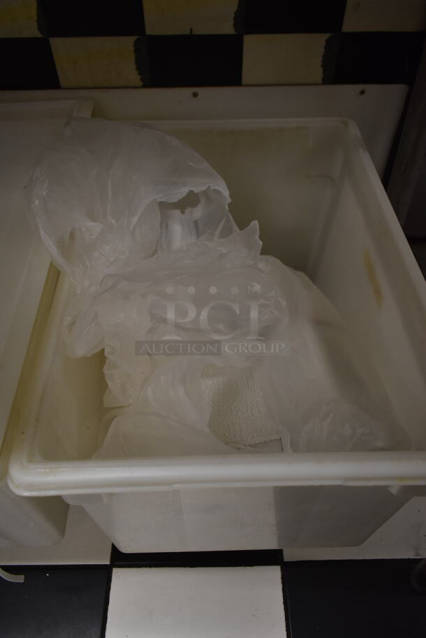 Chrome Finish Wire Dunnage Rack w/ 2 White Poly Bins. (kitchen) - Image 5 of 7