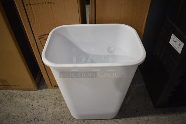 12 BRAND NEW IN BOX! Rubbermaid 2957 White Poly Waste Basket Trash Cans. 11.5x15.5x20.5. 12 Times Your Bid! 