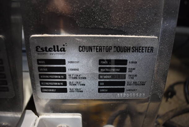 Estella 348DSC67 Metal Commercial Countertop Reversible Dough Sheeter. 110 Volts, 1 Phase. Tested and Working! - Image 7 of 7