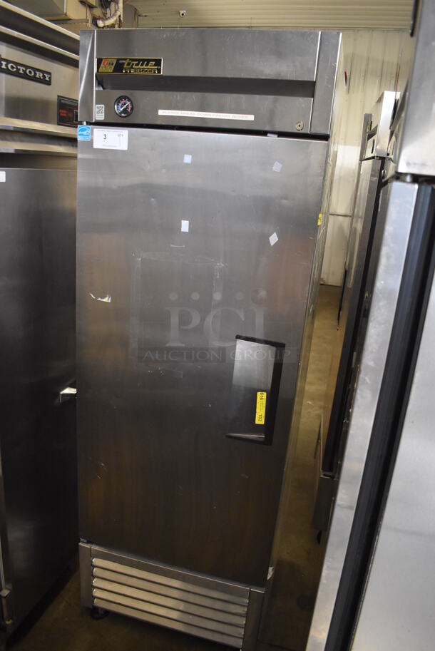 2013 True T-23F ENERGY STAR Stainless Steel Commercial Single Door Reach In Freezer w/ Poly Coated Racks on Commercial Casters. 115 Volts, 1 Phase. 27x30x83.5. Tested and Working! - Image 2 of 6