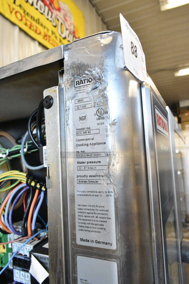 2 2019 Rational Stainless Steel Commercial Combitherm Self Cooking Center Convection Ovens on Commercial Casters. Top Model: SCC WE 62. Bottom Model: SCC WE 102. 480 Volts, 3 Phase. 2 Times Your Bid! - Image 8 of 9