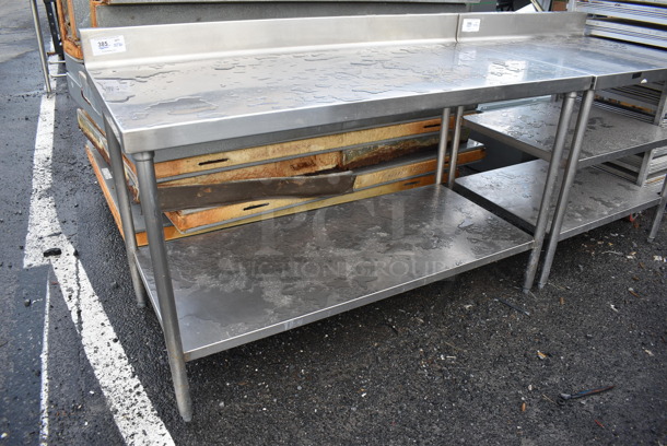 Stainless Steel Commercial Table w/ Back Splash and Under Shelf. 60x30x41