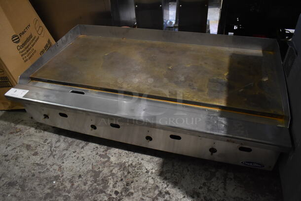 Cook Rite Stainless Steel Commercial Countertop Natural Gas Powered Flat Top Griddle.  - Image 2 of 6