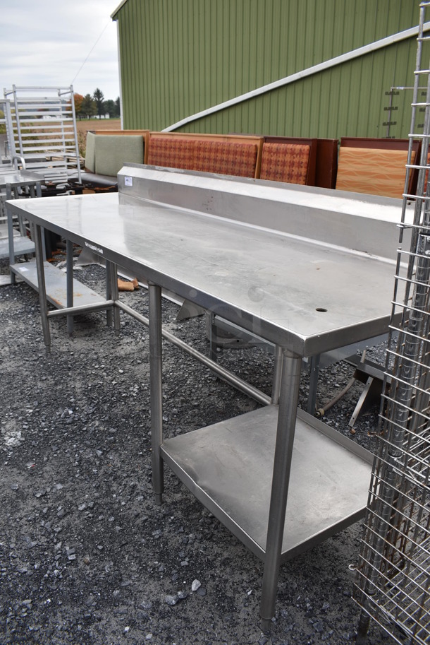 Stainless Steel Table w/ Back Splash and Under Shelf. 96x30x44 - Image 3 of 4