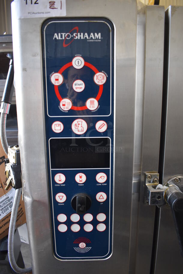 Alto Shaam Model 10.10 MI Stainless Steel Commercial Electric Powered Combitherm Convection Oven w/ View Through Door and Metal Oven Racks on Metal Stand. 208-240 Volts, 3 Phase. 40x30x66 - Image 3 of 8