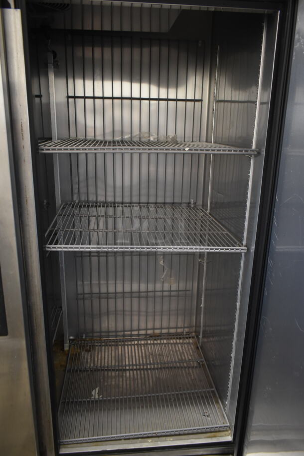 2017 True T-49F-HC Stainless Steel Commercial 2 Door Reach In Freezer w/ Poly Coated Racks on Commercial Casters. 115 Volts, 1 Phase. Tested and Powers On But Does Not Get Cold - Image 8 of 8