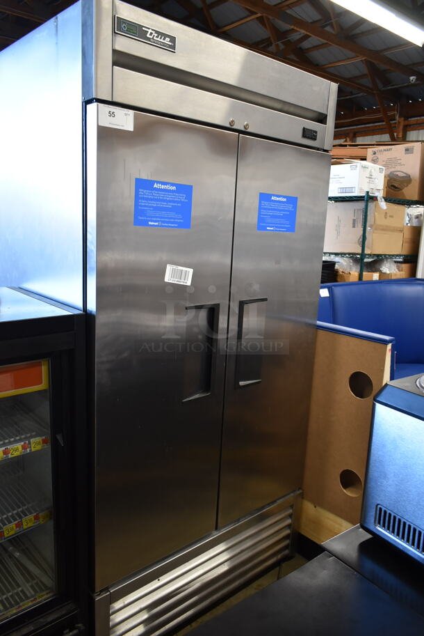 2020 True T-35-HC Stainless Steel Commercial 2 Door Reach In Cooler w/ Poly Coated Racks. 115 Volts, 1 Phase. Tested and Powers On But Does Not Get Cold