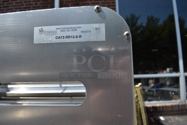 Lockwood CA72-RR12-6R Commercial Stainless Steel Combination Open Air And Storage Display Cabinet With Pan Racks On Commercial Casters. - Image 5 of 6