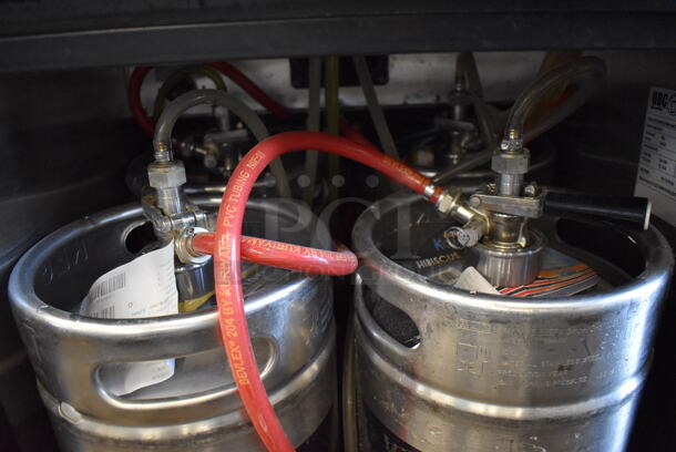 UBC KegMaster 2 Stainless Steel Commercial Direct Draw Kegerator w/ Beer Tower and 4 Sixth Barrel Kegs on Commercial Casters. 115 Volts, 1 Phase. 24x30x55. Tested and Working! - Image 6 of 7