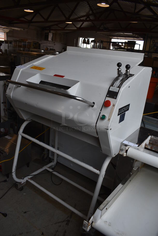 Lucks Metal Commercial Floor Style French Bread Moulder on Commercial Casters. 208 Volts, 3 Phase. 30x33x62 - Image 4 of 7