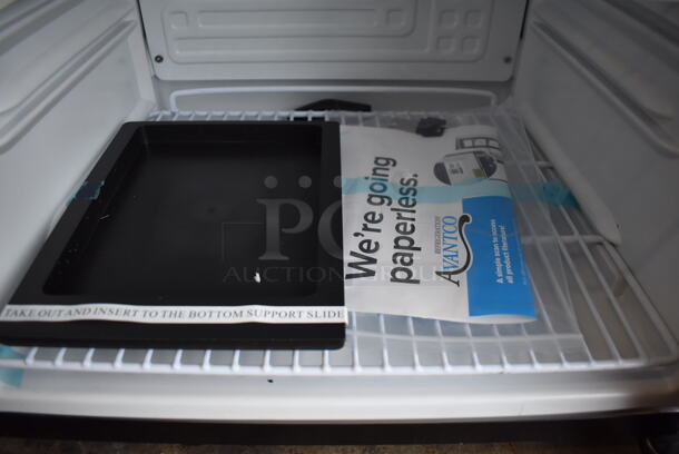 BRAND NEW IN BOX! Avantco 360SC80 Metal Commercial Countertop Mini Cooler Merchandiser w/ Poly Coated Racks. 110-120 Volts, 1 Phase. 18x17x36.5. Tested and Working! - Image 6 of 10
