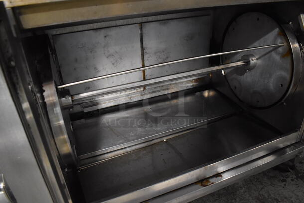 2 Old Hickory N/7.5G Stainless Steel Commercial Natural Gas Powered 7 Spit Rotisserie Ovens on Commercial Casters. Does Not Have Spits. 99,000 BTU. 52x34x76. 2 Times Your Bid! - Image 8 of 8