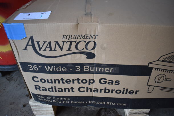 BRAND NEW IN BOX! Avantco AG36RC Stainless Steel Commercial Countertop Radiant Gas Powered Charbroiler Grill. 105,000 BTU. 36x29x14. Tested and Working! - Image 4 of 4