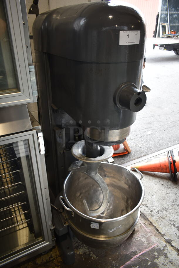 Hobart M 802 Metal Commercial Floor Style 80 Quart Planetary Dough Mixer w/ Metal Mixing Bowl and Dough Hook Attachment. 220 Volts, 3 Phase. - Image 8 of 10