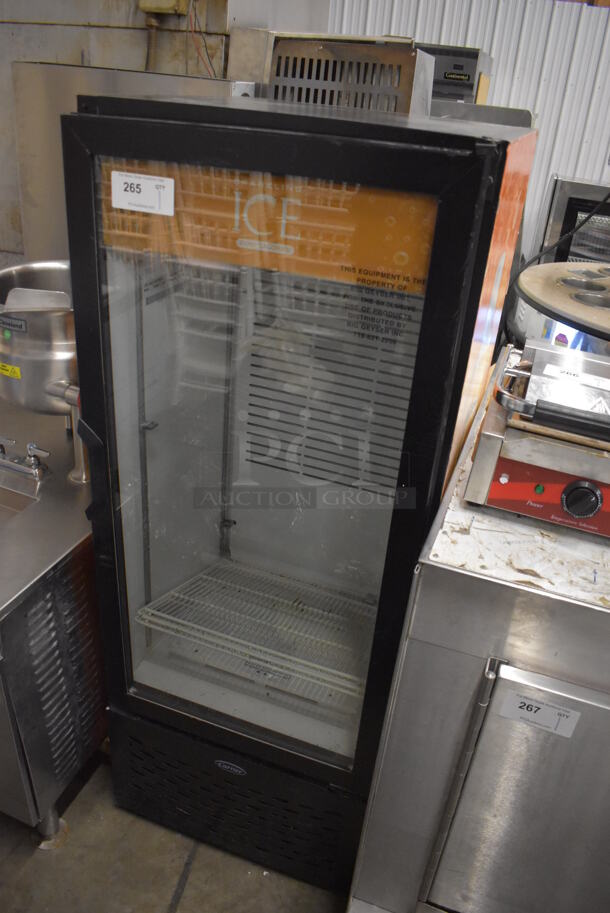 Carrier MC300 Metal Commercial Single Door Reach In Cooler Merchandiser w/ Poly Coated Racks. 115 Volts, 1 Phase. 25x25x64. Tested and Powers On But Does Not Get Cold - Image 2 of 5