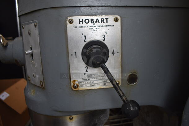 Hobart Model H-600 Metal Commercial Floor Style 60 Quart Planetary Mixer w/ Metal Mixing Bowl and Bowl Collar. 208 Volts, 3 Phase. 25x38x56  - Image 2 of 7