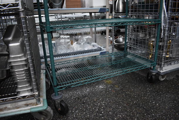 Metro Green Finish 4 Tier Shelving Unit on Commercial Casters. BUYER MUST DISMANTLE. PCI CANNOT DISMANTLE FOR SHIPPING. PLEASE CONSIDER FREIGHT CHARGES. 42x21x68 - Image 4 of 4