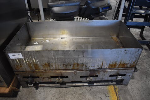 Metal Commercial Countertop Natural Gas Powered Flat Top Griddle. 43x22x18