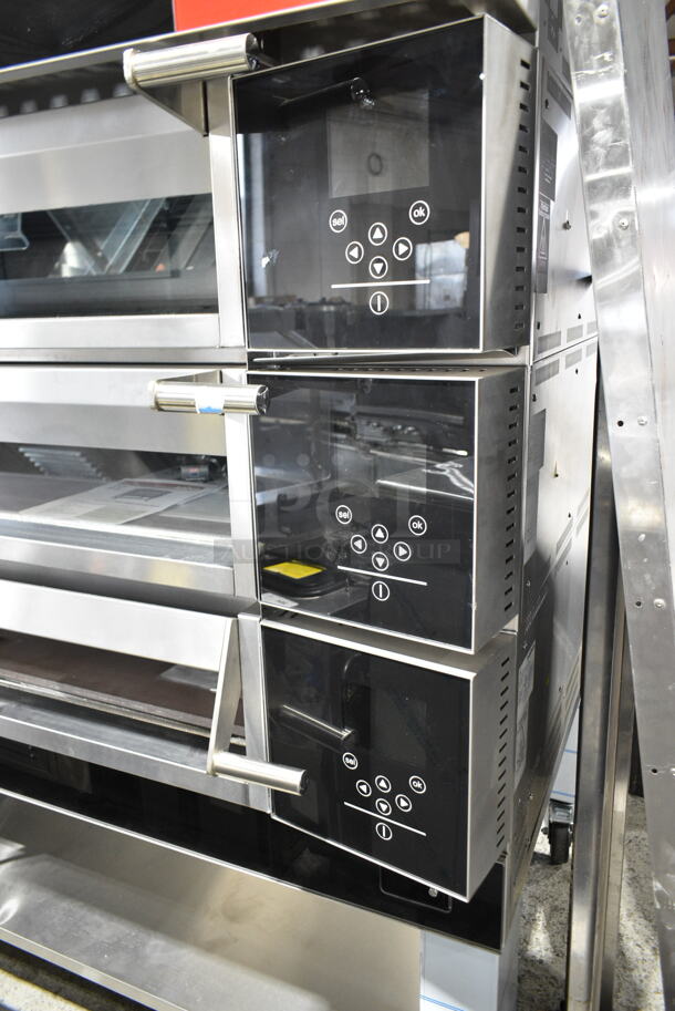 3 BRAND NEW SCRATCH AND DENT! 2022 Salva 2013 NXE-3009-B3-V3 Stainless Steel Commercial Electric Powered Single Deck Bakery Oven Pizza Ovens w/ Under Shelf on Commercial Casters. 208-240 Volts, 3 Phase. 3 Times Your Bid! - Image 3 of 12
