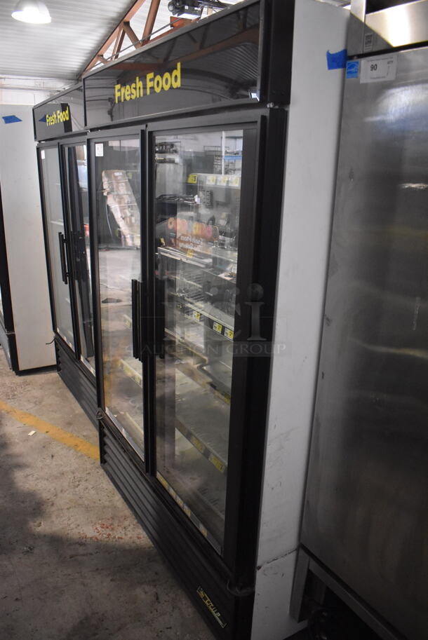 True GDM-49 Two Section Reach-In Floor Standing Glass Door Merchandiser Cooler In Black With Plastic Dividers. 115V, 1 Phase. Tested And Working - Image 3 of 6