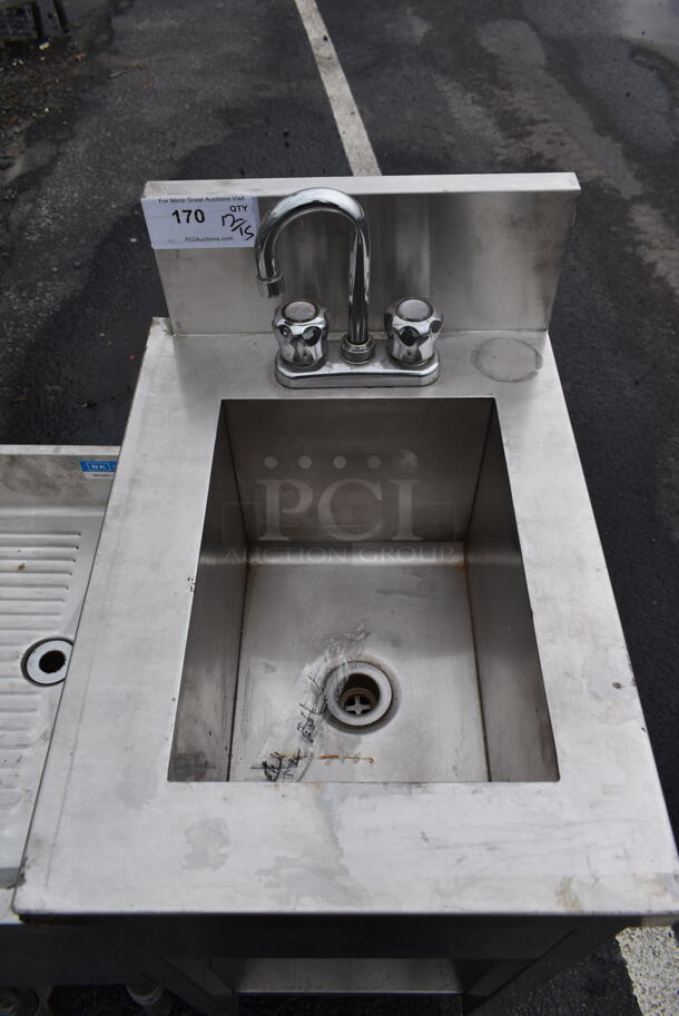 Stainless Steel Commercial Single Bay Sink w/ Faucet and Handles. - Image 2 of 3