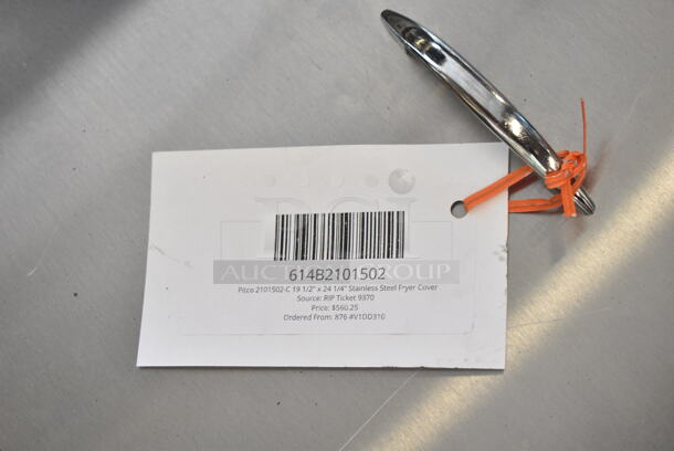 4 BRAND NEW SCRATCH AND DENT! Stainless Steel Fryer Cover; Pitco 2101502-C 19 1/2" x 24 1/4" Stainless Steel Fryer Cover, 2 Pitco B2101501-C 15 1/2" x 24 1/4" Stainless Steel Fryer Cover, Pitco B3307401-C 23 1/8" x 14 15/16" Stainless Steel Fryer Cover. 4 Times Your Bid!  - Image 5 of 11