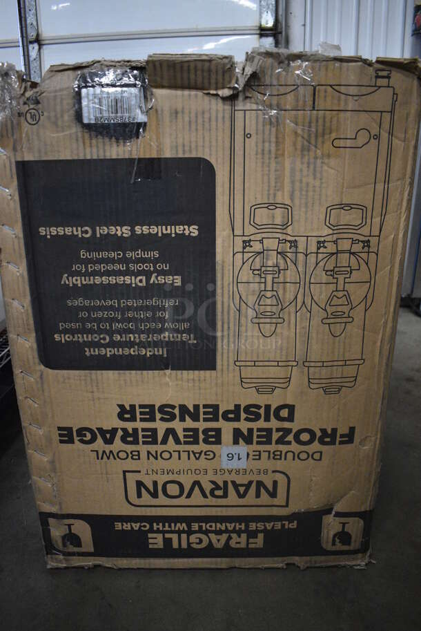 BRAND NEW IN BOX! Narvon Model AURORA 2 Metal Commercial Countertop 2 Hopper Slushie Machine. Each Hopper Has 1.6 Gallon Capacity. 120 Volts, 1 Phase. 17x22x30 - Image 5 of 6