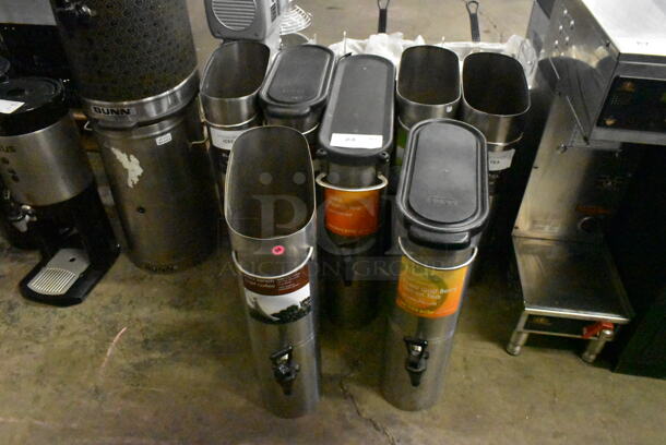 7 Stainless Steel Beverage Holder Dispensers w/ 4 Lids. 6x16x22, 6x22.5x21.5. 7 Times Your Bid!