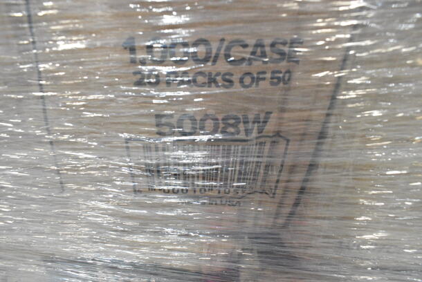 27 BRAND NEW Boxes Including 394365XL Noble Products Powder-Free Disposable Clear Vinyl Gloves for Foodservice - Extra Large - 1000/Case, 128HD8COMBO Choice Heavy Duty 8 oz. Microwavable Translucent Plastic Deli Container and Lid Combo Pack - 240/Case, 500TW12 Choice 12 oz. Translucent Thin Wall Plastic Cold Cup - 1000/Case, 5008W Choice 8 oz. Tall White Poly Paper Hot Cup - 1000/Case, 795PTOKFT4 Choice Kraft Microwavable Folded Paper #4 Take-Out Container 7 3/4" x 5 1/2" x 3 1/2" - 160/Case, 500TW12 Choice 12 oz. Translucent Thin Wall Plastic Cold Cup - 1000/Case, 127P150C Choice 1.5 oz. Clear Plastic Souffle Cup / Portion Cup - 2500/Case, 394385L Noble Products White Powder-Free Disposable Latex Gloves for Foodservice - Large - 1000/Case, 760VP130 Carnival King 130 oz. Popcorn Bucket - 150/Case, 500LFLAT Choice Clear Flat Lid with Straw Slot - 9, 12, 16, 20, and 24 oz. - 1000/Case. 27 Times Your Bid!  - Image 8 of 12