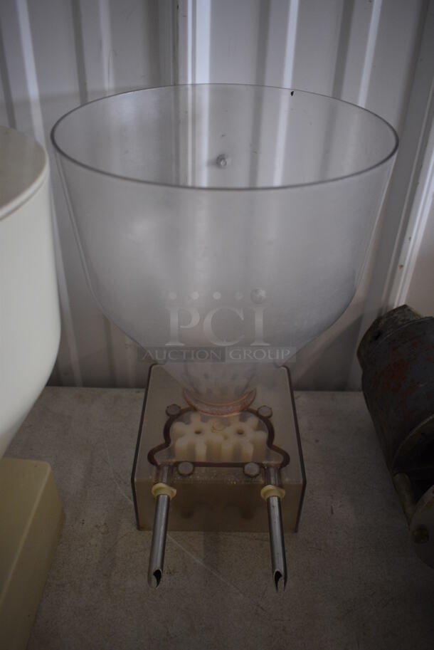 2 Poly Commercial Hoppers For Donut Pastry Filling Machine. Missing Lids. Goes GREAT w/ Lot # 9! 9x11x13.5. 2 Times Your Bid!  - Image 3 of 4