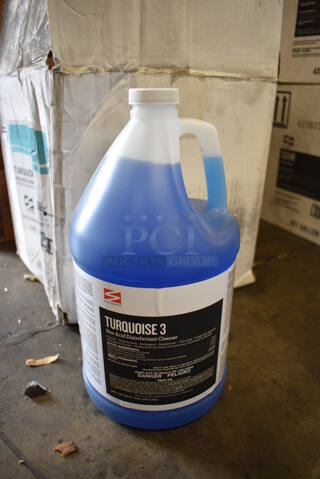 Box of 3 BRAND NEW Swisher Select Turquoise 3 Non Acid Disinfectant Cleaner. 6x6x12