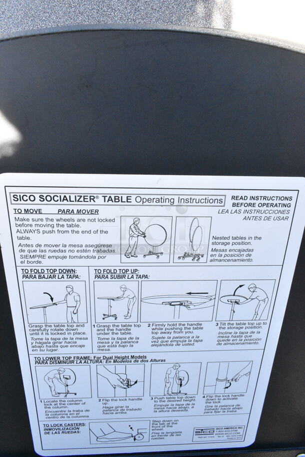 32 Various Patterned Folding Round Table on Casters. 32 Times Your Bid!  - Image 5 of 8