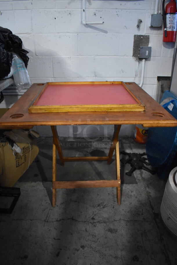 Wooden Folding Card Table. 34x34x31 - Image 4 of 7