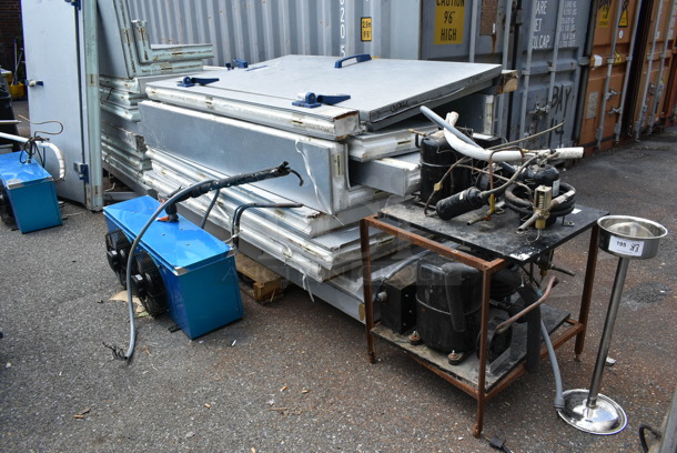 2 6'x8' Mr Winter Walk In Boxes - 1 Cooler and 1 Freezer w/ QTAJA7494ZXD-WC 200-230 Volt Compressor, QTAVA2490ZXN WC 220 Volt Compressor, Eagle EVWAL090B 230 Volt, 1 Phase Evaporator Fan and Eagle EVWEL090B 230 Volt, 1 Phase Evaporator Fan. Freezer Box Has a Floor, Cooler Box Does Not Have a Floor. 2 Times Your Bid! Picture of the Units Before Removal Is Included In the Listing. - Image 7 of 12