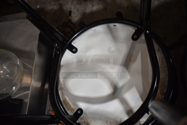 6 Black Metal Dining Height Chairs w/ Black Seat Cushion. 6 Times Your Bid! - Image 9 of 9