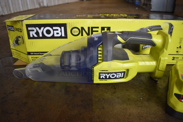 IN ORIGINAL BOX! Ryobi Handheld Battery Powered Vacuum w/ Charger. Missing Battery Pack. 16x6x6 - Image 3 of 5