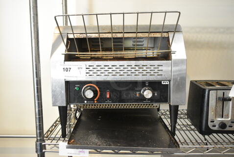 PYY PYYDSLTT450SSUS Stainless Steel Commercial Countertop Conveyor Toaster Oven. 110 Volts, 1 Phase. This Unit Was In Working Condition When the Restaurant Closed. (secondary dining room)