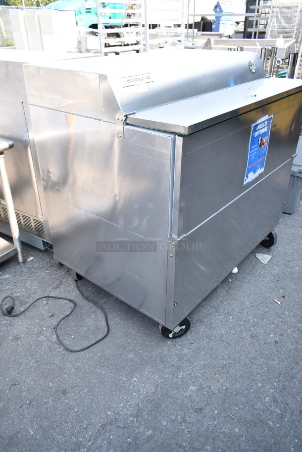 Beverage Air SMF49Y-1-S Stainless Steel Commercial Milk Cooler on Commercial Casters. 115 Volts, 1 Phase. Tested and Powers On But Does Not Get Cold
 - Image 2 of 7