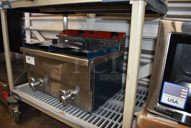 BRAND NEW SCRATCH AND DENT! Avantco F202 30 lb. Dual Tank Medium-Duty Electric Countertop Fryer- 208/240V Tested and Working! - Image 3 of 8