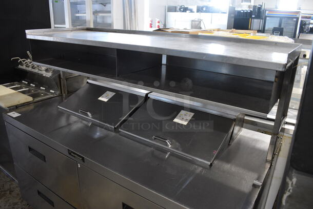 Delfield Model UCD4464N-12-DD5 Stainless Steel Commercial Sandwich Salad Prep Table Bain Marie Mega Top w/ Over Shelf on Commercial Casters. Comes w/ Damaged, Detached Kickplate. 115 Volts, 1 Phase. 65x32x50. Cannot Test - Unit Trips Breaker - Image 3 of 10