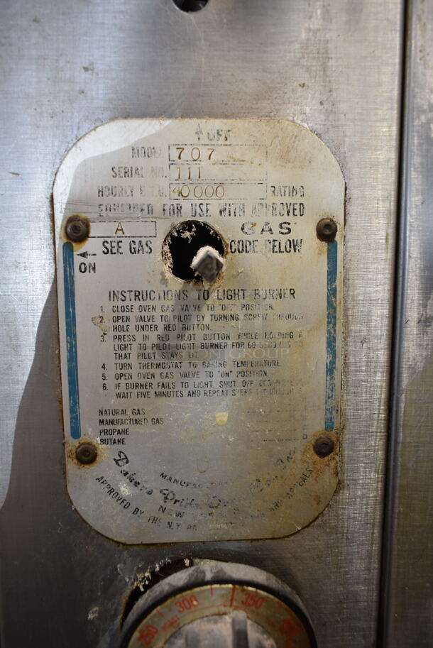 2 Blodgett 707 Stainless Steel Commercial Natural Gas Powered Single Deck Pizza Ovens on Metal Legs. 40,000 BTU. 2 Times Your Bid! - Image 6 of 6