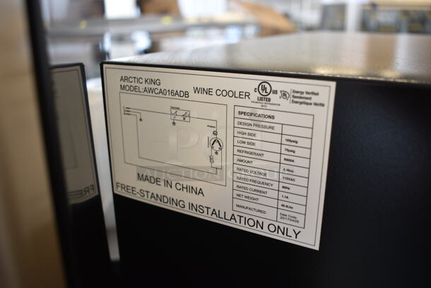 BRAND NEW SCRATCH AND DENT! Arctic King AWCA016ADB 16 Bottle Wine Cooler Bar Fridge Merchandiser. 115 Volts, 1 Phase. Tested and Working! - Image 6 of 6