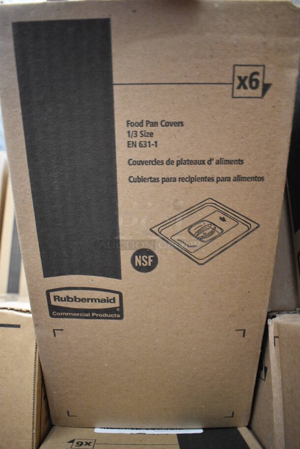 ALL ONE MONEY! Lot of 18 BRAND NEW IN BOX! Rubbermaid Clear Poly 1/3 Size Drop In Bin Lids - Image 3 of 3